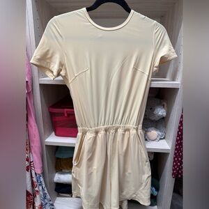 Lululemon Athletica Beige Short Sleeve Romper